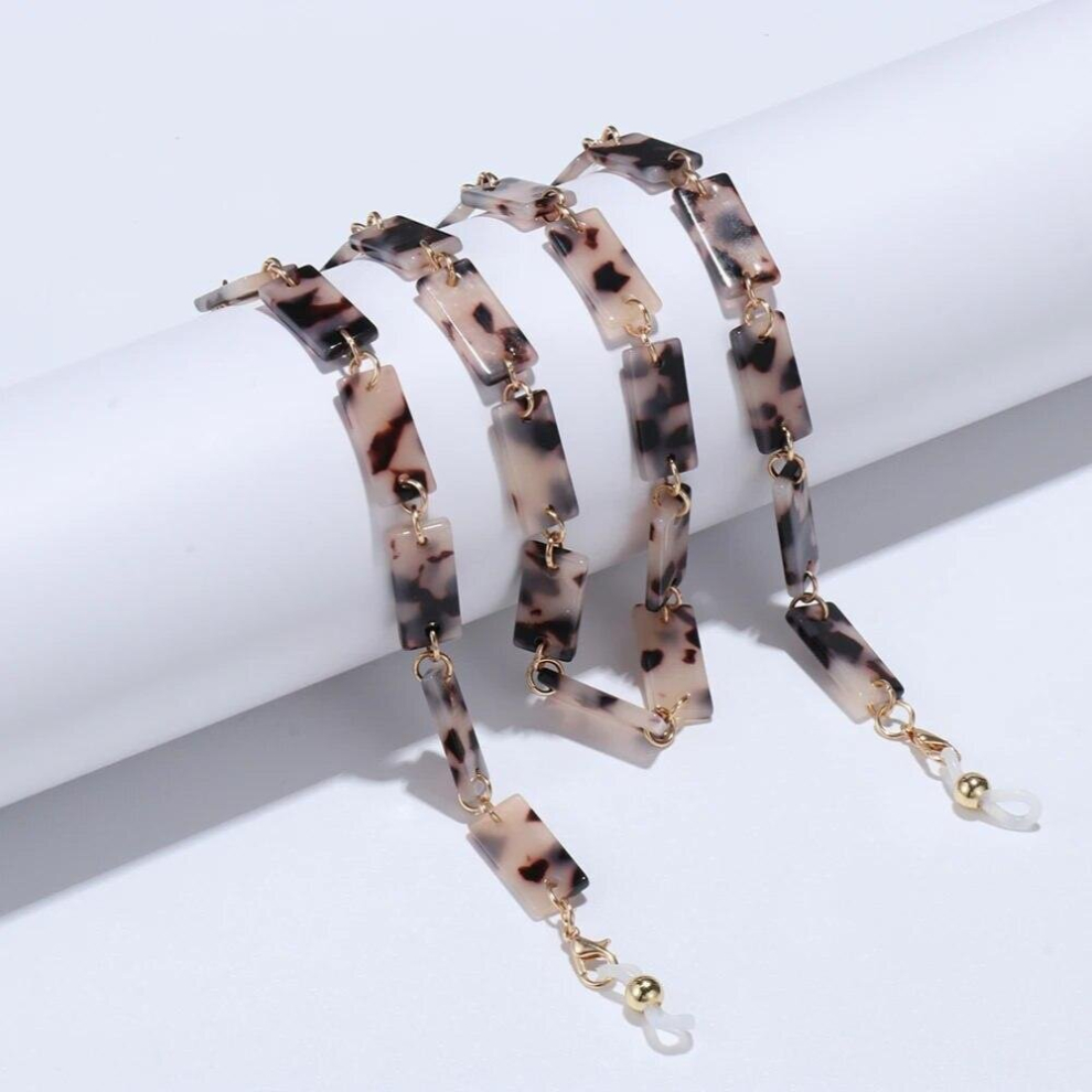 Leopard Acrylic Sunglasses Chains for Women Glasses Lanyard Around Neck Vintage Mask Chain Holder Acetate Glasses Chain Necklace