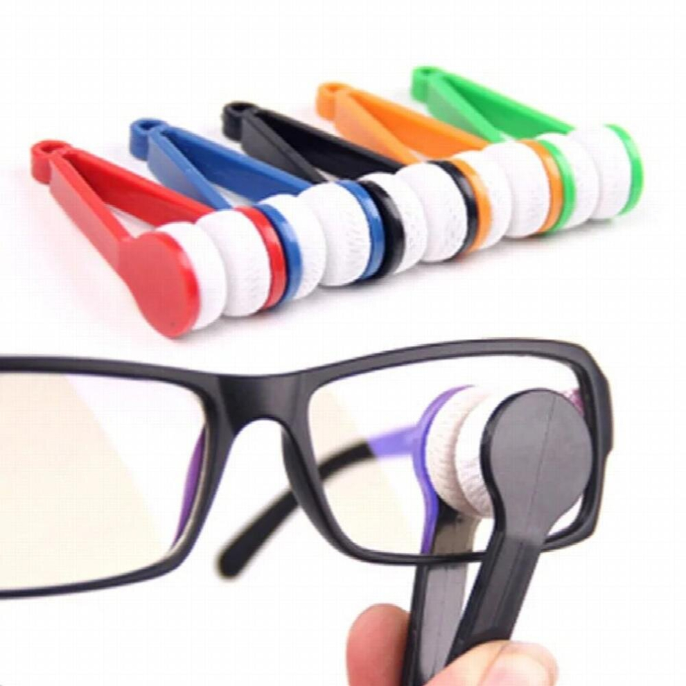 2Pcs Eyeglasses Lens Cloth Sunglasses Microfiber Cleaner Cleaning Slippers Handle Wiper Use Spectacles Eyewear Cleaning Brush