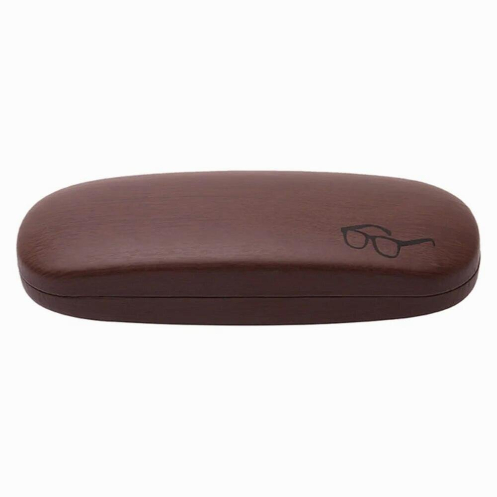 Glasses Case Wood Grain Hard Metal Reading Glasses Case for Men Women Eyeglass Protective Box Container Box Eyewear