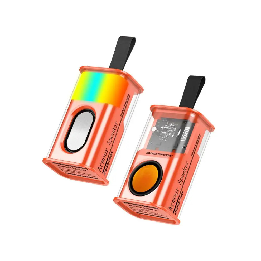 (Orange) Portable Transparent Rgb Bt Speaker Orange 5055546099433