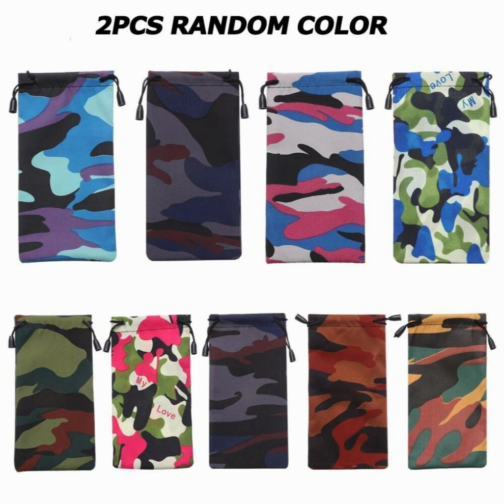 2/5pcs Sunglasses Bag Camouflage Print Waterproof Scratch-proof Reading Glasses Cases Portable Eyewear Container Holder