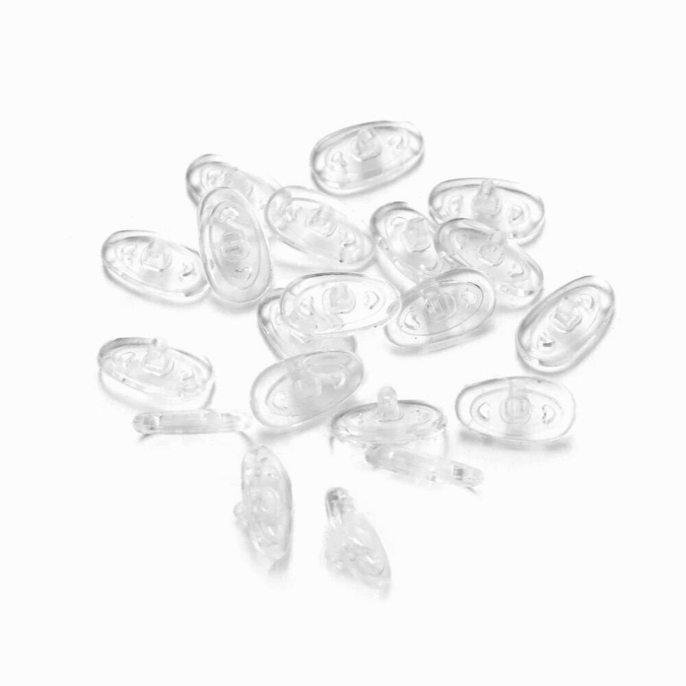 10 Pairs Pack Soft Silicone Clear Sunglass Glasses Eyeglasses Oval Anti-Slip Screw On Oval Nose Pads Eyewear Accessories Parts