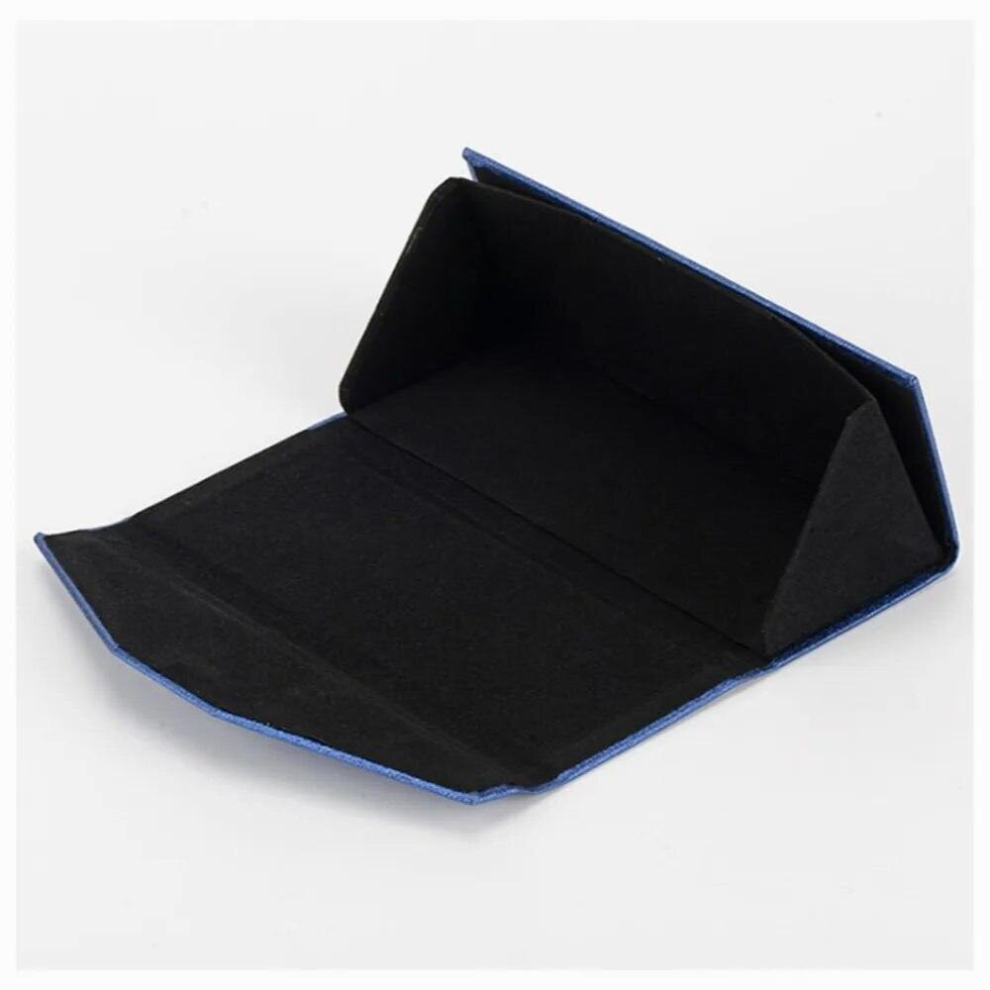 Triangle Folding Glasses Case for Men Women Myopia&Reading &Sunglasses Organizer PU Leather 6 Colors Box