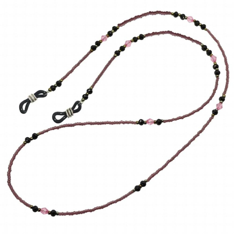 Multicoloured Purple Crystal Glasses Chain Beads Cord Sunglasses Retainer Spectacles Lanyard Chain Holder Strap