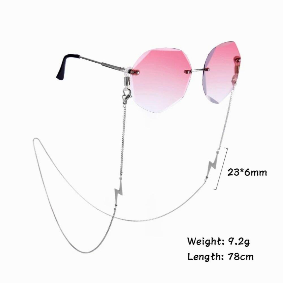 Skyrim Lightning Box Chain for Glasses Women Men Stainless Steel Sunglasses Chains Eyewear Neck Cord Strap Hang Mask Lanyard