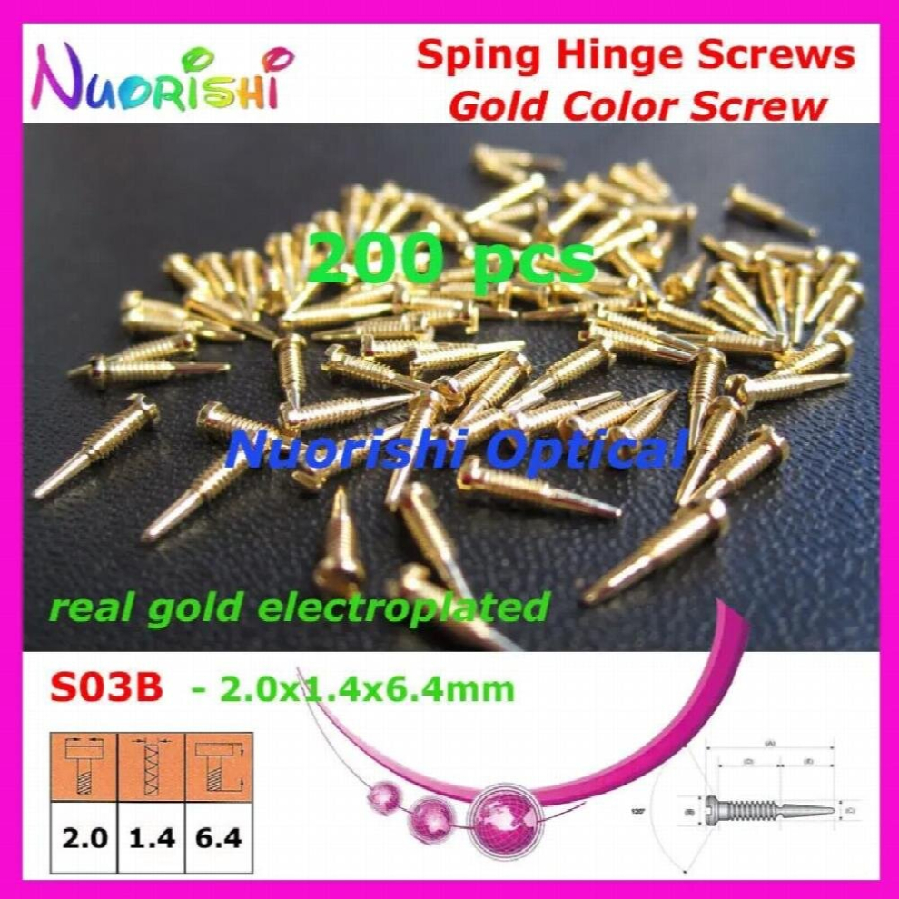 500Pcs Or 200Pcs Electroplating Sunglasses Eyeglasses Eyewear Glasses Spring Hinge Screws S03 Small 885672043544