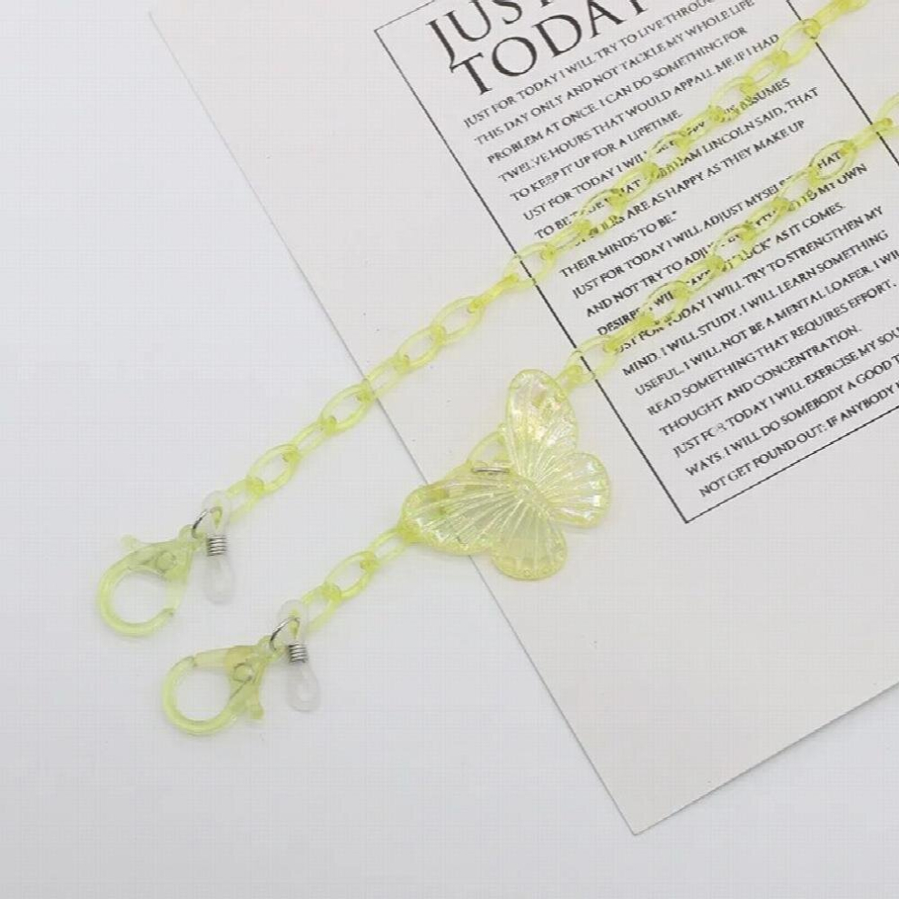 Multicoloured Creative Glasses Chain Lovely Butterfly Candy Acrylic Sunglass Lanyard Mask Strap Hang On Necklace Eyewear Chain Jewelry