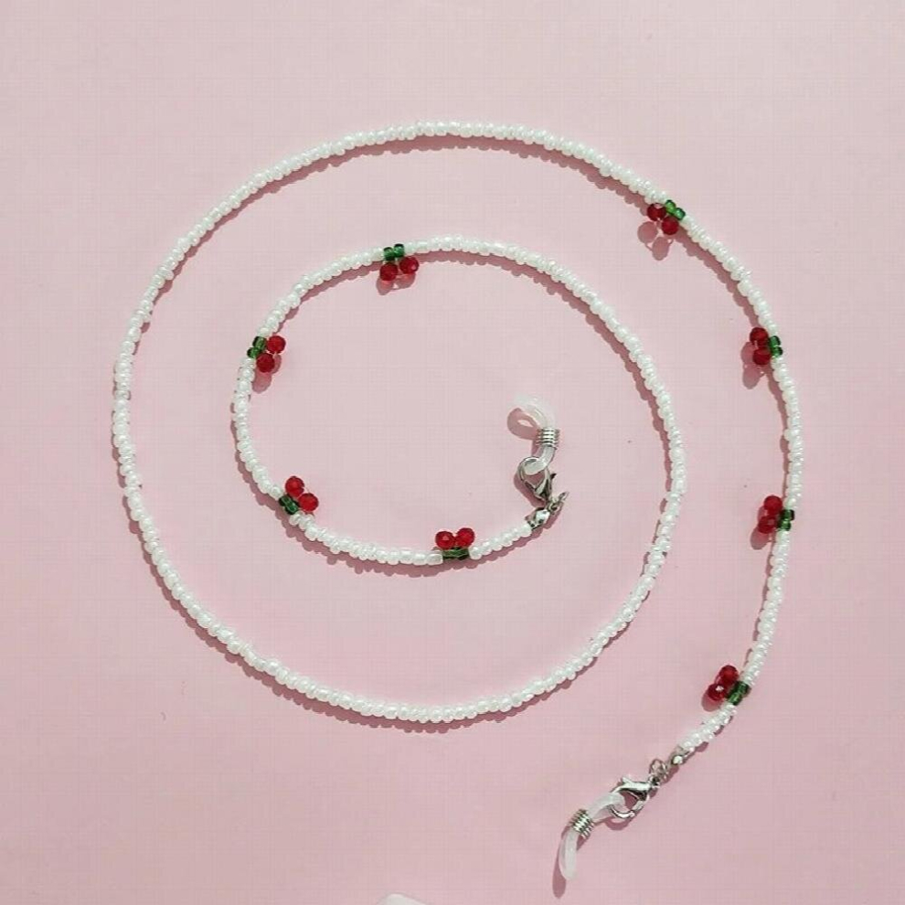 Multicoloured Rice Beads Fruit Cherry Glasses Chain Beaded Earphone Mask Chain Sunglasses Glasses Chain Multi-Purpose Necklace