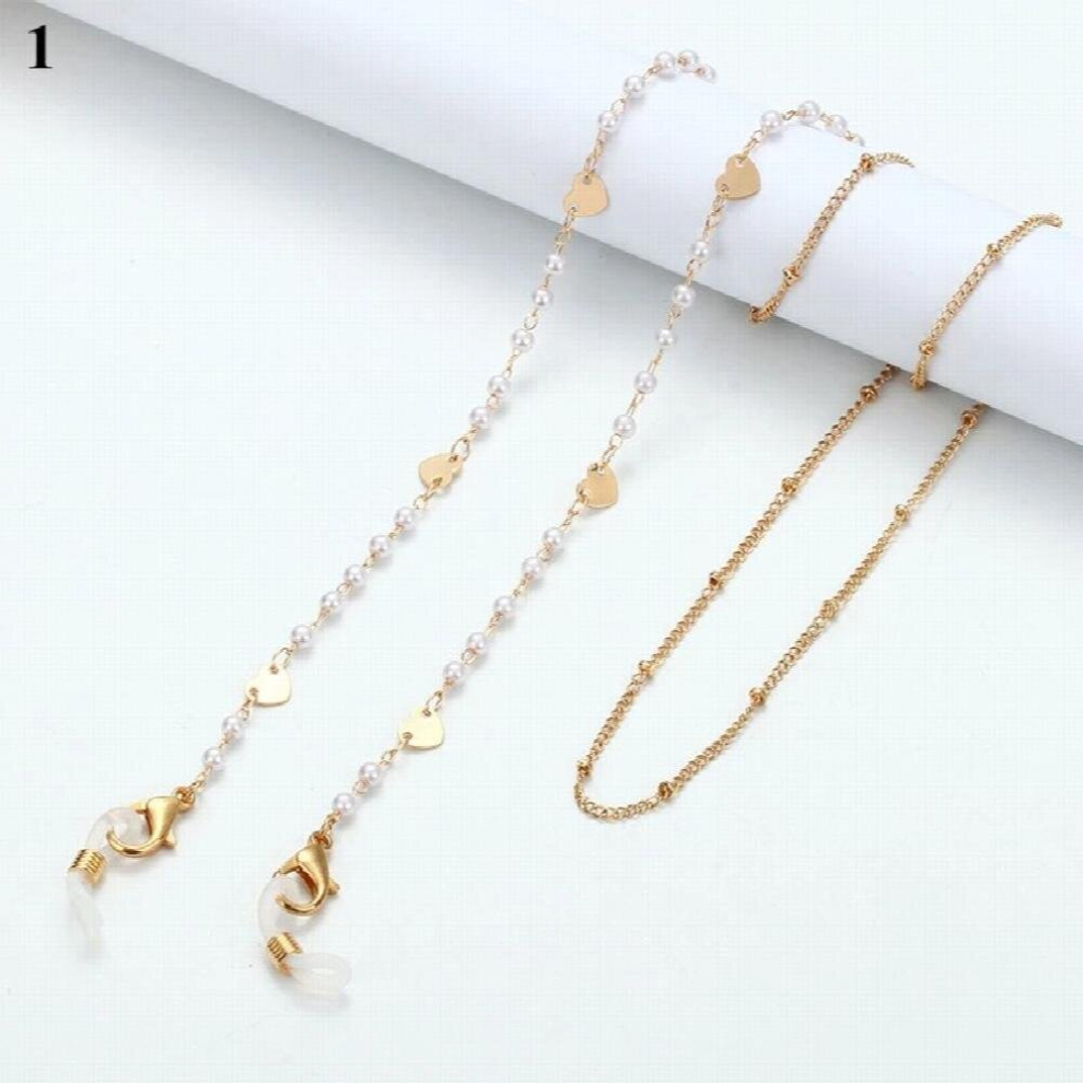 Multicoloured Metal Glasses Chain Pearls Mask Hanging Chains Womens Neck Chain For Sunglasses Eyeglasses Lanyard Eyewear Holder