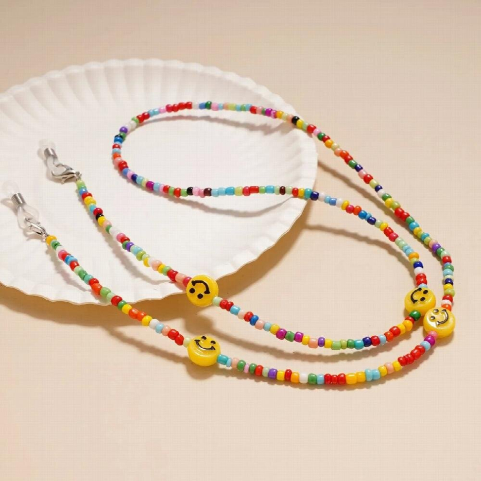 Multicoloured Glasses Lanyard Anti-Lost Beads Beaded Hanging Neck Sunglasses Chain For Women Girls