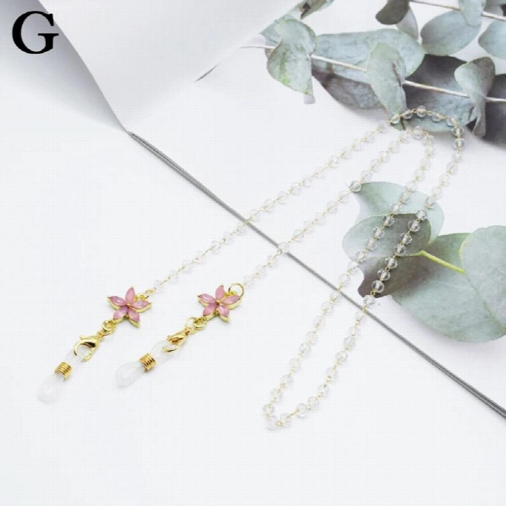 Glasses Strap Lanyard Holder Flower Crystal Hanging Rope Mask Chain Neck Cord String Sunglasses Retainer Eyewear Access