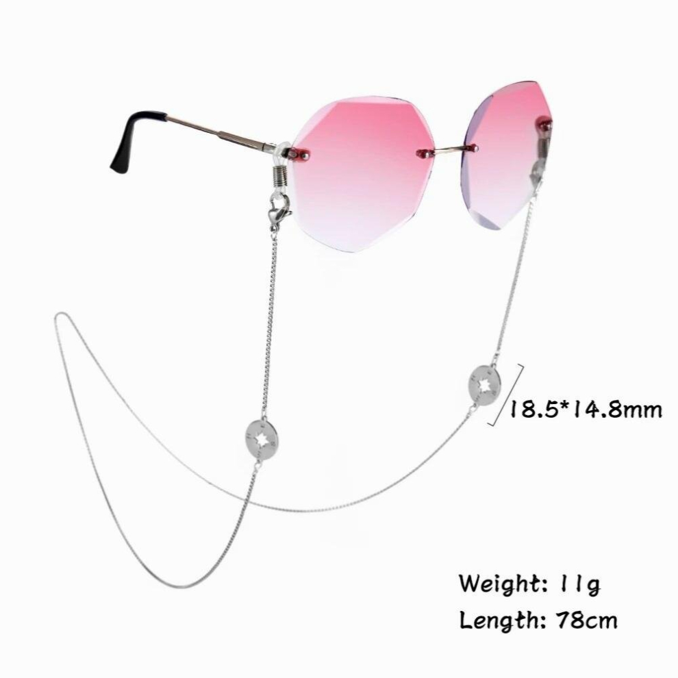 Skyrim Compass Chain for Glasses Lanyard Stainless Steel Sunglasses Chains Eyewear Necklace Hang Mask Cord Accessory