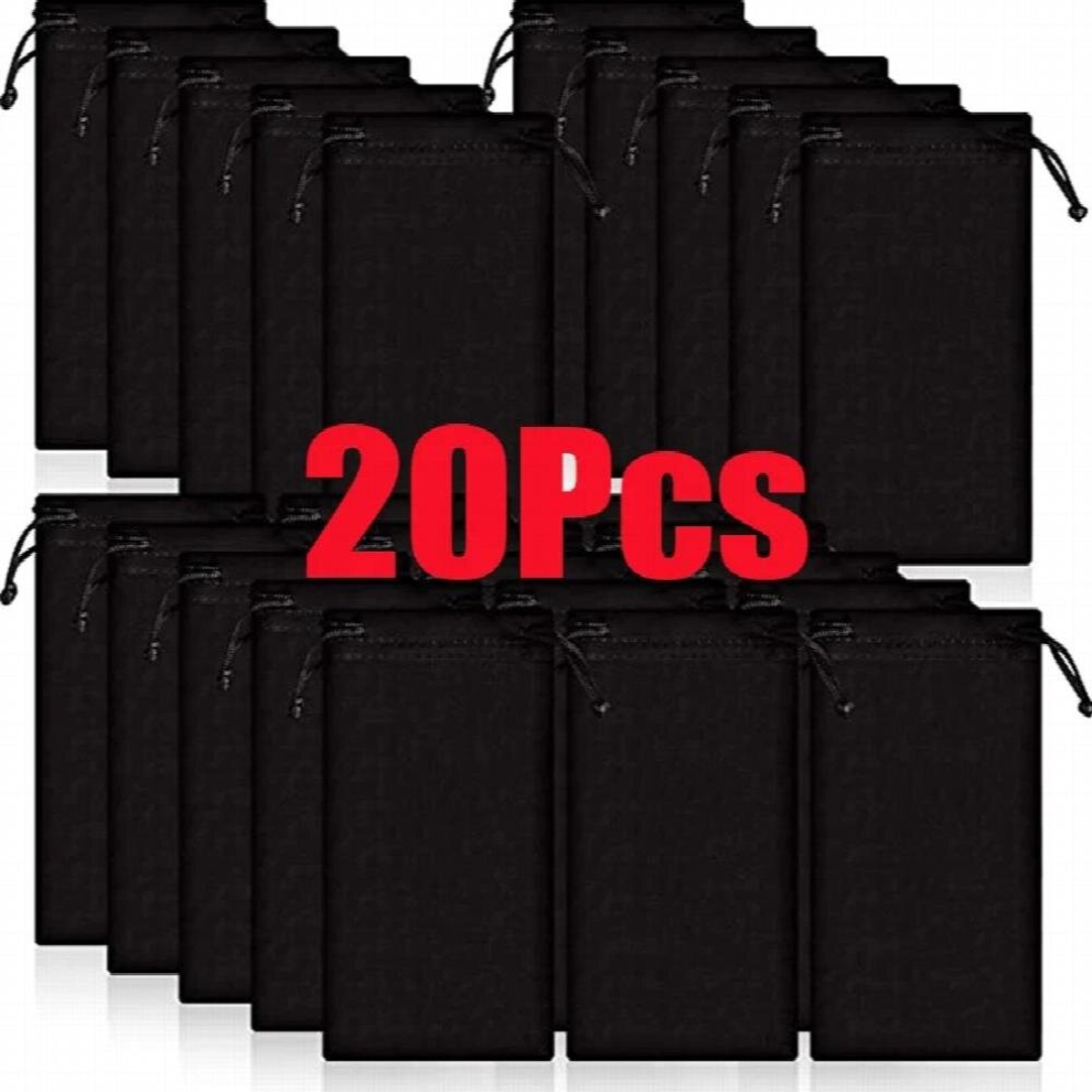 20Pcs Sunglasses Bags Soft Waterproof Dustproof Drawstring Microfiber Pouch Glasses Carry Bag Portable Pocket Eyewear Container