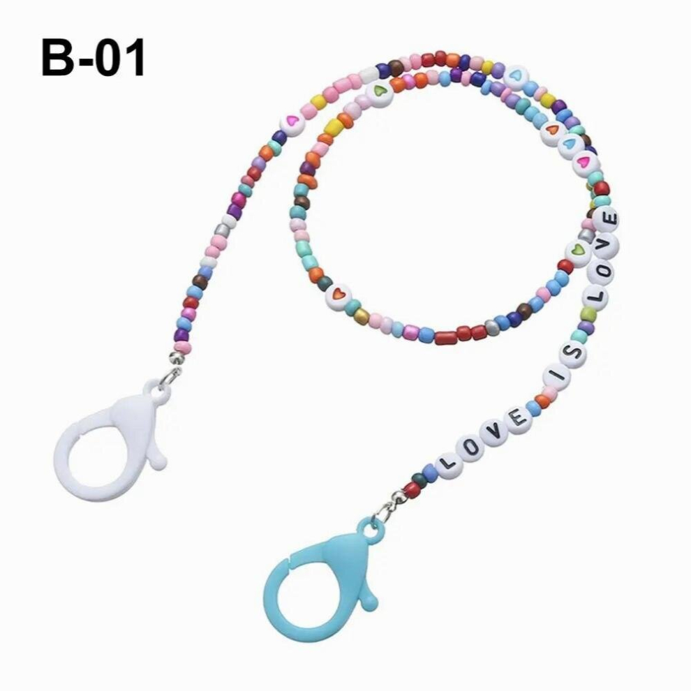 Multicoloured Letter Beaded Glasses Chains Women Kids Candy Acrylic Beads Eyeglasses Hanging Lanyard Sunglasses Cord