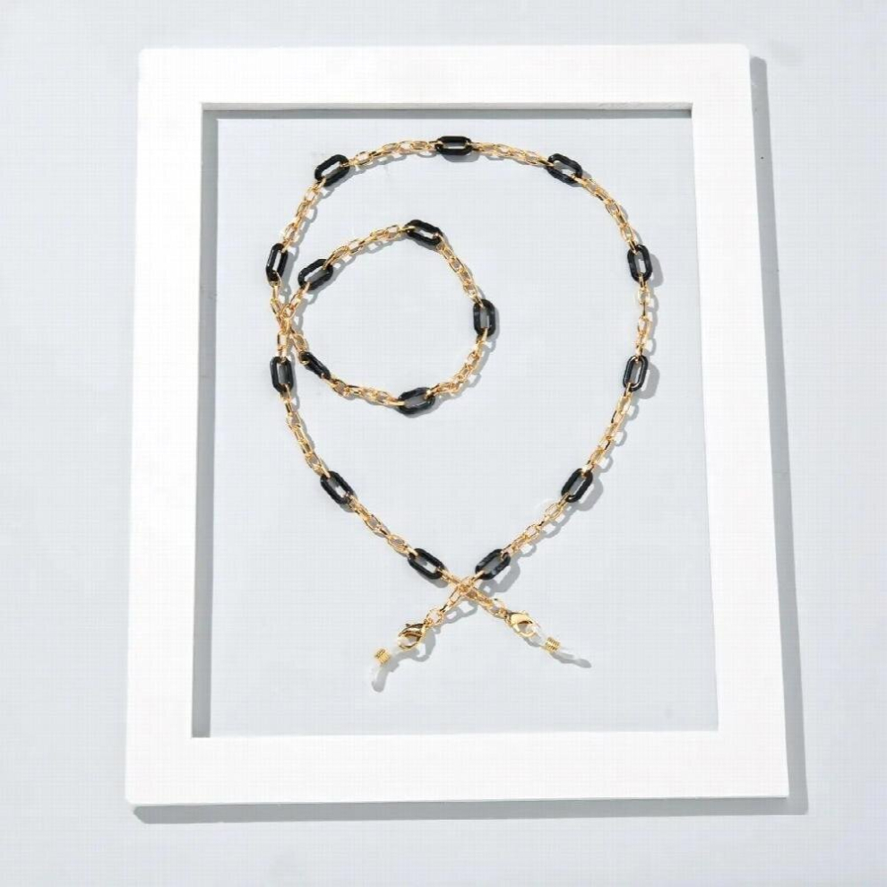 Anti Slip Sunglasses Mask Strap Metal Hollow Chain Acrylic Reading Crystal Glasses Chain Eyewear Cord Lanyard Necklace Jewelry