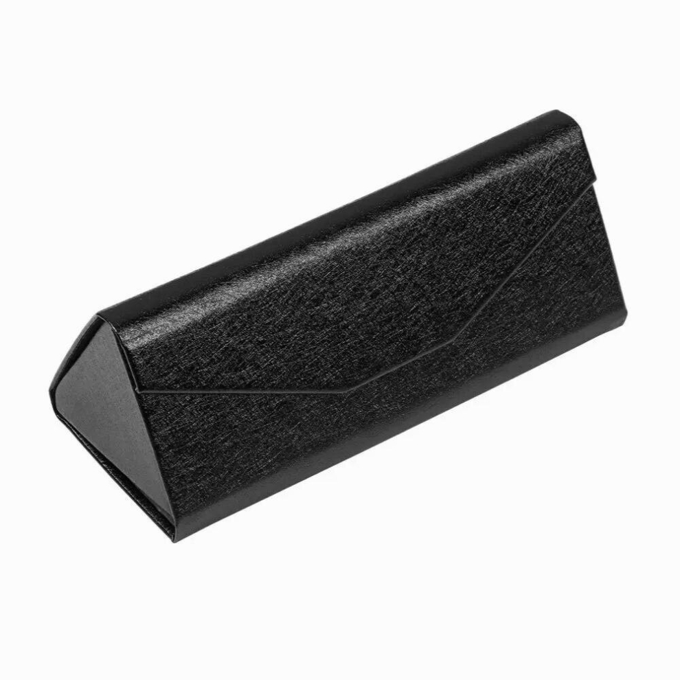 Triangle Folding Glasses Case Unisex Sunglasses Box PU Waterproof Eyewear Case Metal Grain Portable Glasses Protective Box
