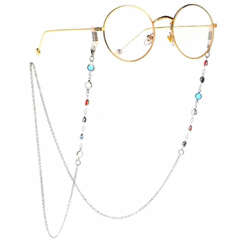 Multicolor Stone Beads Link Chain Eyeglasses Chains Reading Glasses Sunglasses Strap Cord Holder Neck Headband Accessories