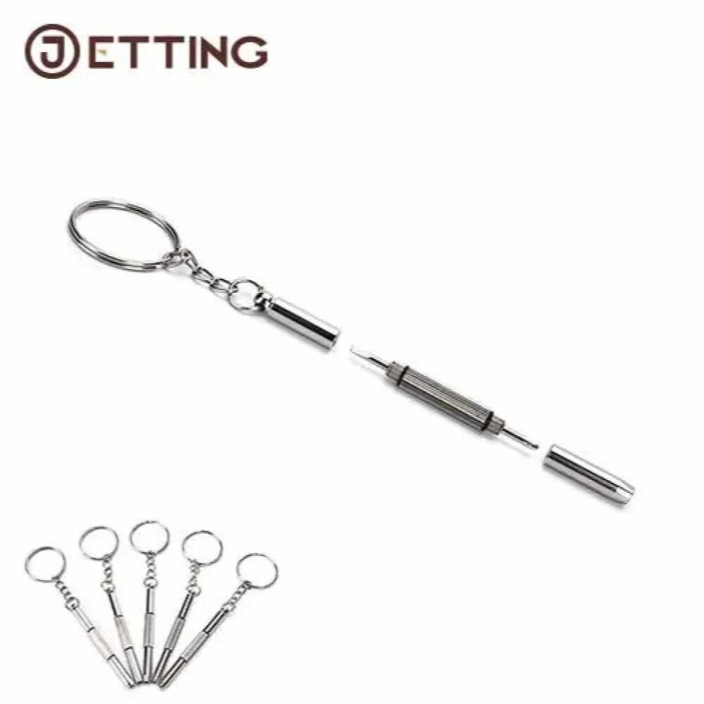 5Pcs Screwdriver Hand Tools Mini Portable 3 In 1 Aluminum Steel Eyeglass Screwdriver Sunglass Watch Repair Kit With Keychain 885672064648
