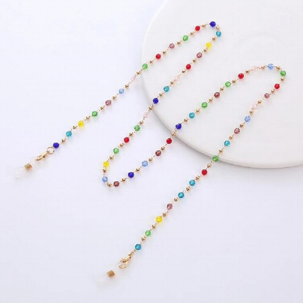 Multicoloured Beads Glasses Chain For Women Sunglasses Lanyard Reading Glasses Strap Holder Mask Chain Neck Cord Hang On Neck