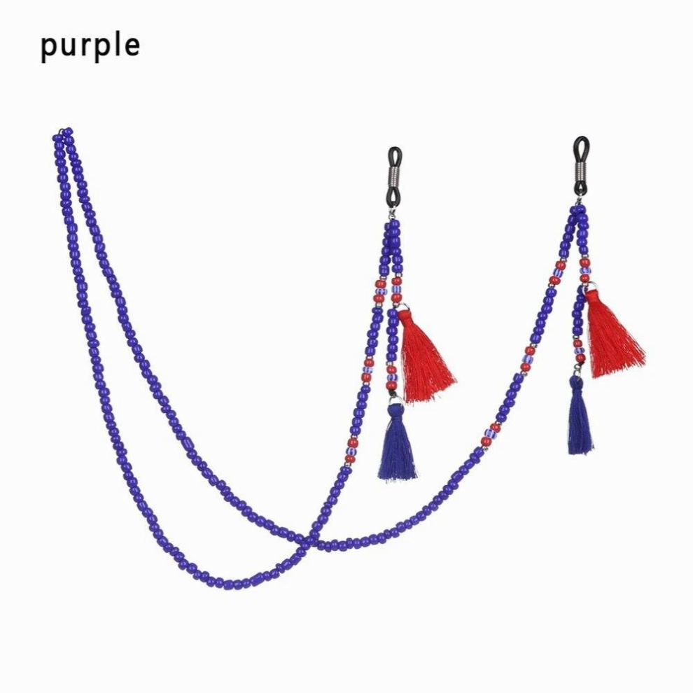 1PC Colored Beads Glasses Chain Eyeglass Lanyard Strap Cord Tassels Plush Ball Sunglasses Necklace Eyewear Accessories