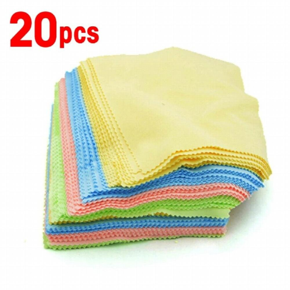 Multicoloured 20Pcs Cleaner Clean Glasses Lens Cloth Wipes For Sunglasses Microfiber Eyeglass Cleaning Cloth For Camera Computer Accessories