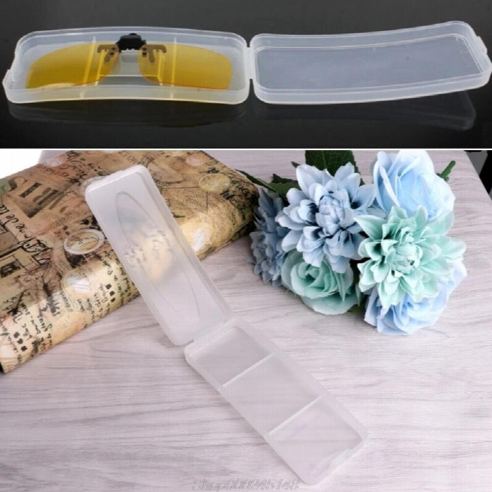 Durable Plastic Transparent Sunglasses Case Clip On Glasses Box Eyewear Protector S04 20