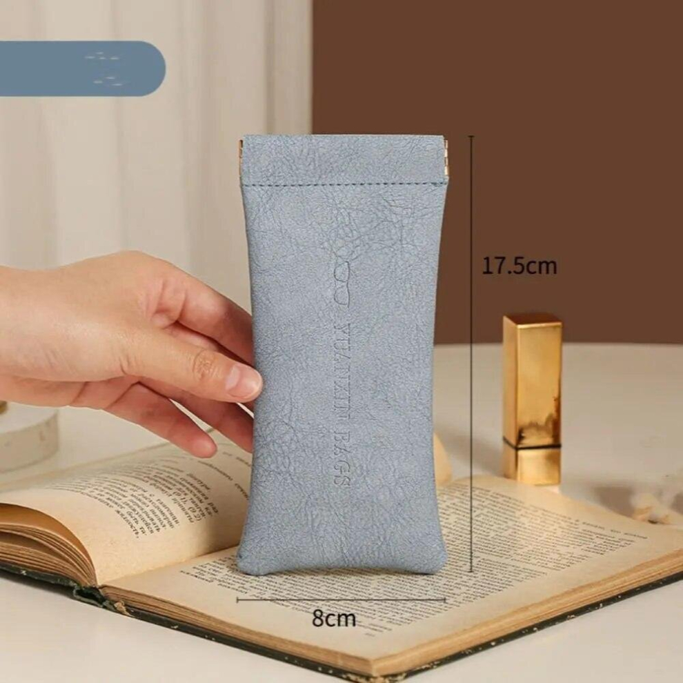 Soft PU Leather Reading Glasses Bag Solid Sunglasses Pouch Eyeglasses Waterproof Storage Bags Eyewear Accessories
