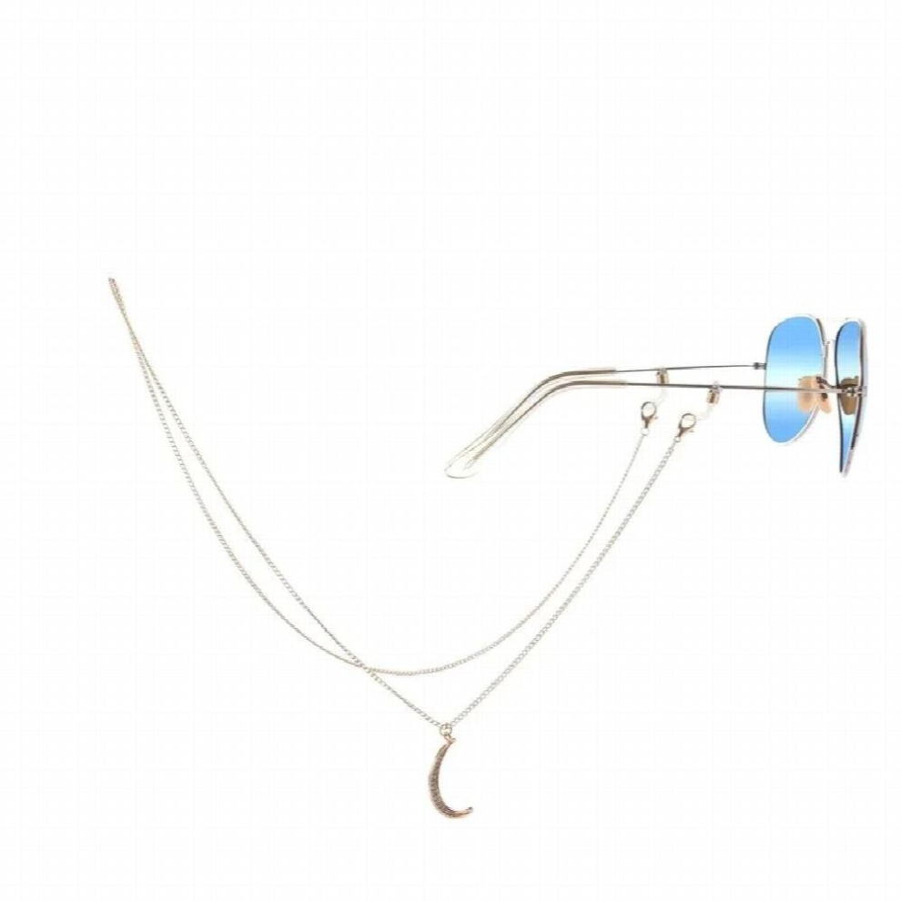 Zircon Moon Silver Eyeglass Chains Sunglasses Neck Chains Glasses Chain Eyewears Cord Holder Strap Rope