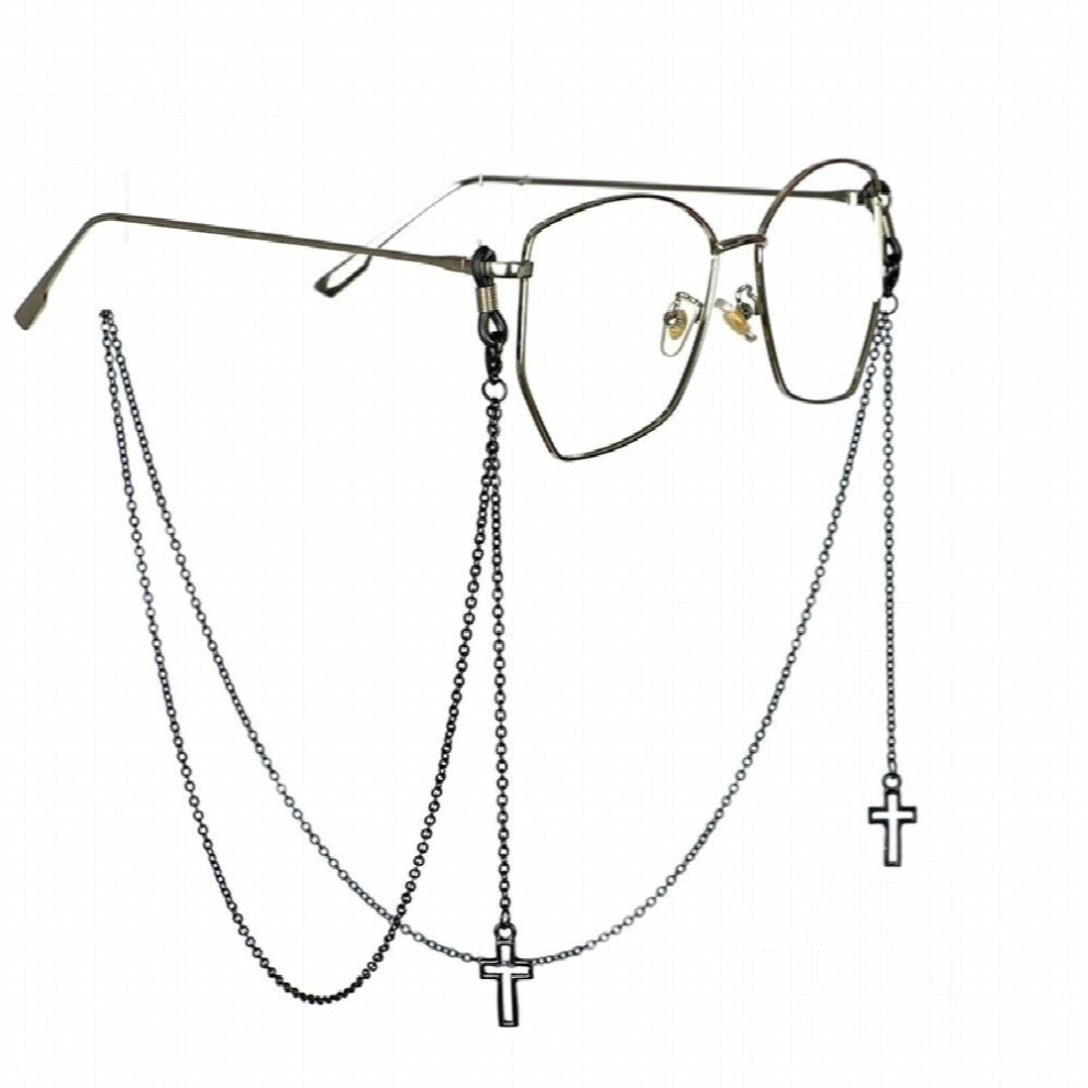 Pendant Glasses Chains Cross Bead Eyeglasses Sunglasses Spectacles Metal Chain Holder Cord Lanyard Necklace