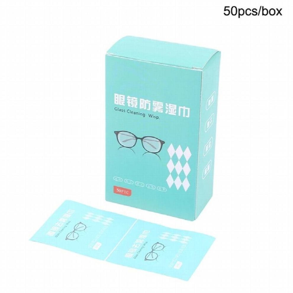 Multicoloured 50/100Pcs Glasses Cleaner Wet Wipe Anti Fog Misting Dust Remover Cleaning Lens Wipes Sunglasses Phone Screen