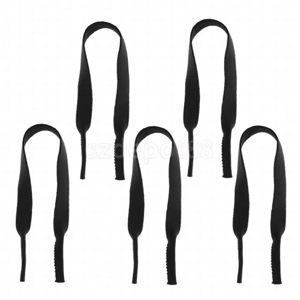 Black 5Pcs Neoprene Eyewear Sunglasses Glasses Neck Cord Retainer Band Strap Glasses Accessories