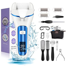 Hard Skin Remover Foot File Electric, Ratukall Rechargeable Dry Skin Remover for Feet, Professional Pedicure Tools Foot Scrubber Care Kit with Storage