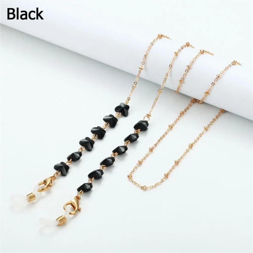 Crystal Butterfly Beaded Sunglasses Lanyards Necklace Metal Glasses Chains Eyeglasses Strap Cord Eyewear Accessories