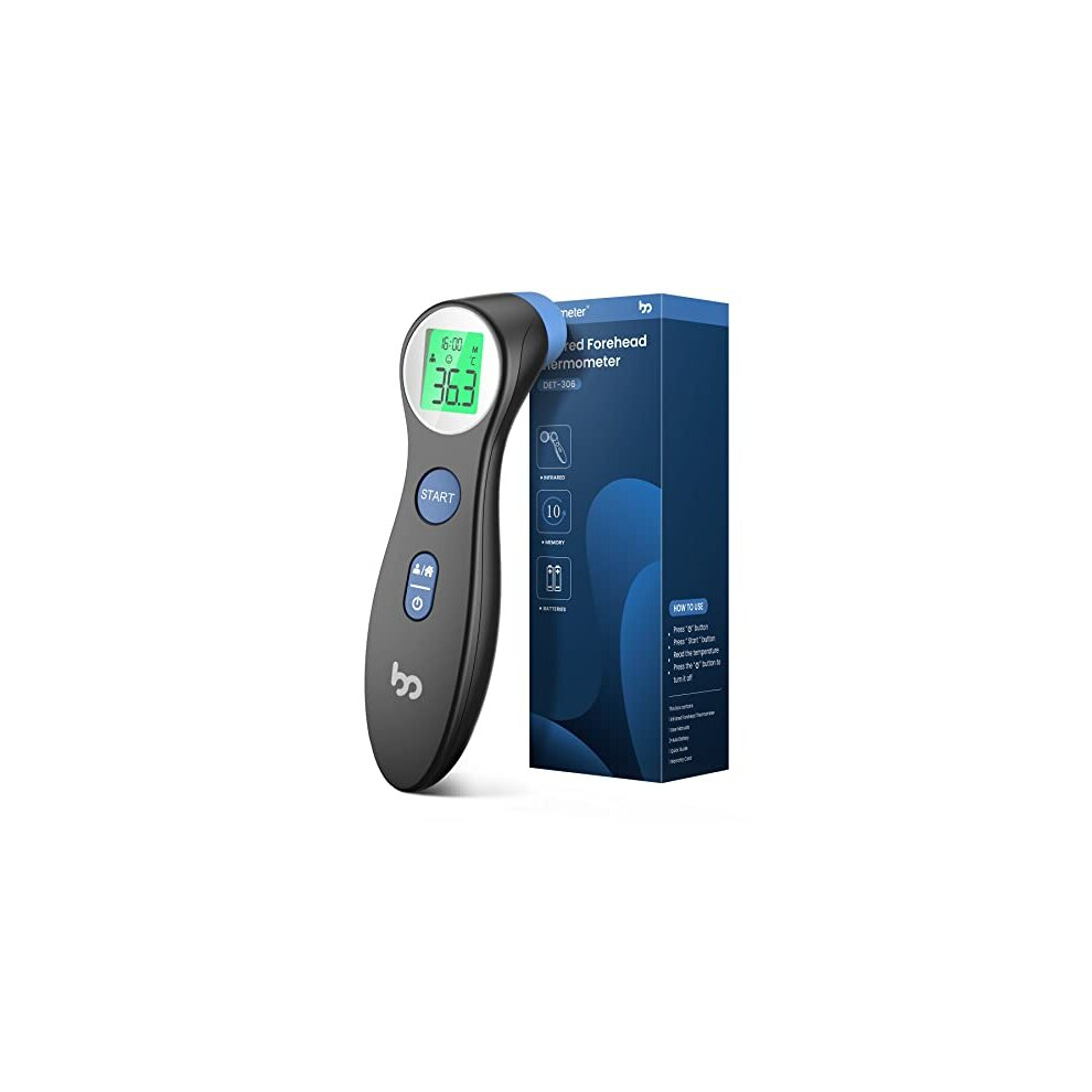 Forehead Thermometer for Adults Kids, Non Contact Infrared LCD Display Digital Baby Thermometers Body Temperature Thermometer (Black)