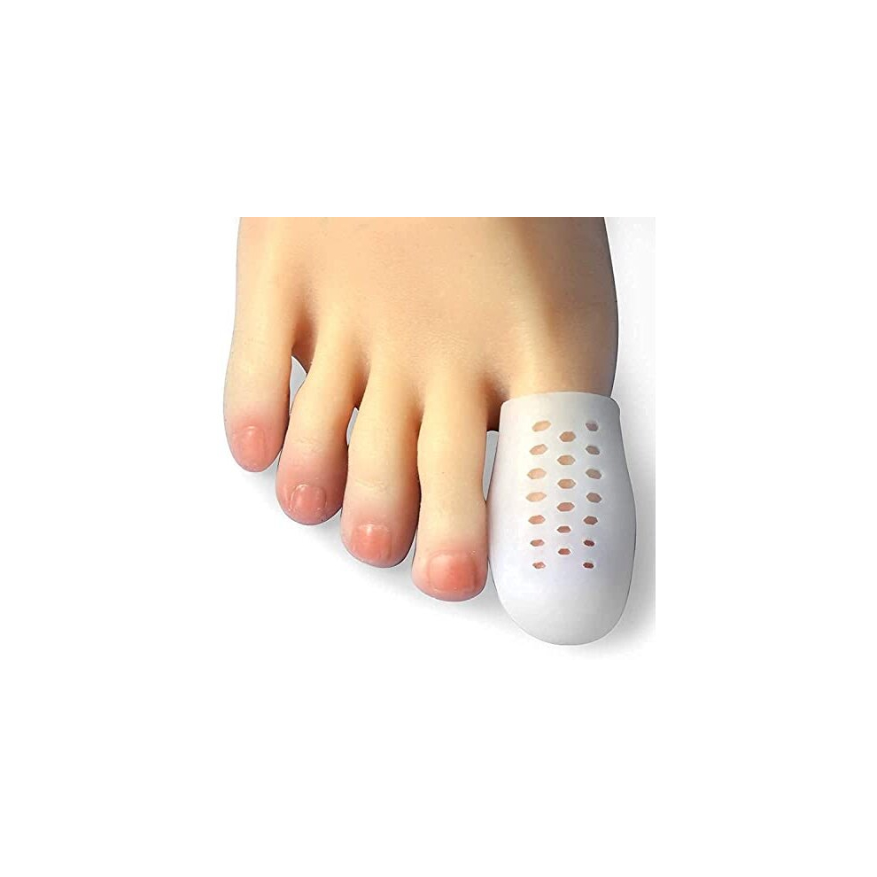 Hoogoo Big Toe Cap, 10 Pcs Breathable Toe Protector Toe Cover Sleeves With Holes, Provides Relief From Missing Or Ingrown Toenails, Corns, Blisters, Hammer