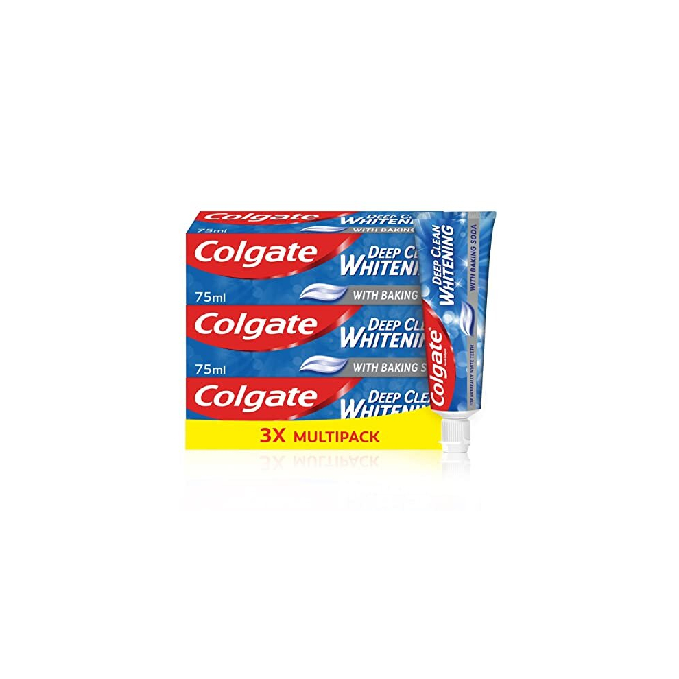 Deep Clean Whitening Toothpaste, 3 x 75 ml | Helps remove stains | Removes plaque | Clinically proven | Fights cavity