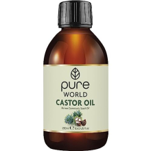 Pure World Castor Oil - 250ml/8.45 fl oz, Cold-Pressed, Hexane-Free, 100% Pure & Undiluted, Vegan Cruelty-Free - Eyebrows, Lashes, Hair, Nails, Beard