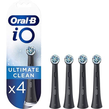 iO Ultimate Clean Electric Toothbrush Head, Twisted & Angled Bristles for Deeper Plaque Removal, Pack of 4 Toothbrush Heads, Black