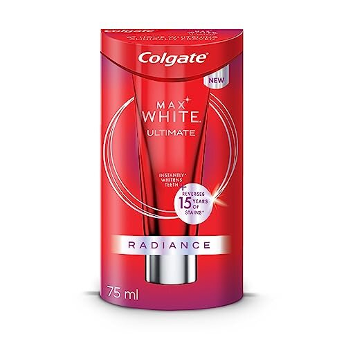 Colgate Max White Ultimate Radiance Whitening Toothpaste 75ml | reverses 15 years of deep stains | instantly whitens teeth | enamel safe daily whitening |