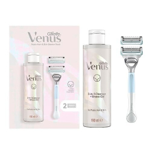 Women's Razor + 2 Blade Refills + 2in1 Shave Gel and Cleanser 190ml Bundle, Specifically Designed for Pubic Hair & Skin with A PH Balance