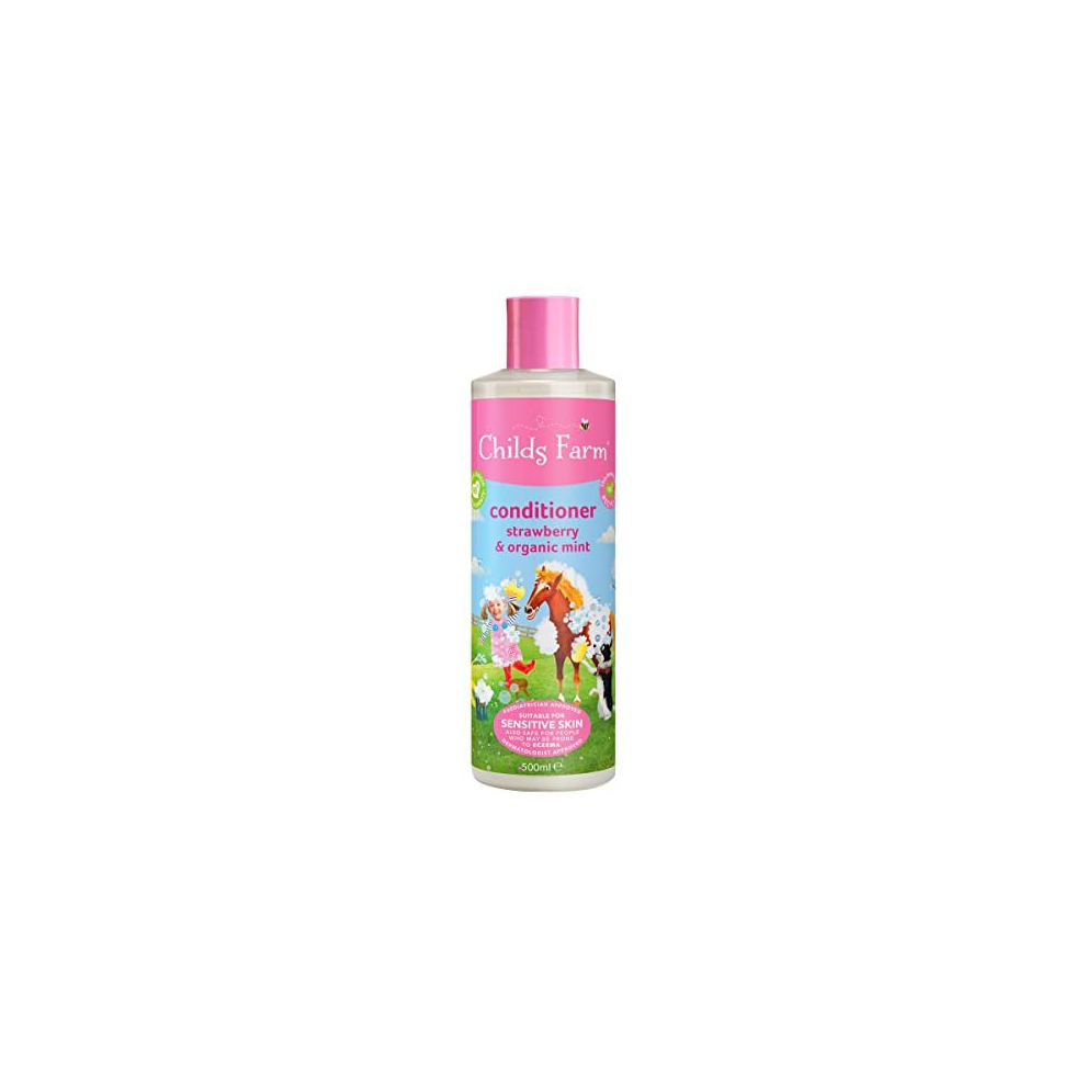 | Kids Conditioner 500ml| Strawberry & Organic Mint | All Hair Types | Conditions & Nourishes | Suitable For Dry, Sensitive & Eczema-prone Skin