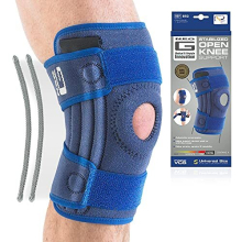 Neo G Knee Support Brace Stabilised Open Patella - For Knee Pain Arthritis, Joint Pain, Meniscus Tear, Ligament Injuries, Running - Adjustable