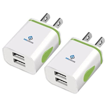 Pipestation US 2 Pin to USB Plug Travel Adapter Charger – 2 Pack | USA Wall Adaptor with 2 USB Ports | American Universal America Power Charging