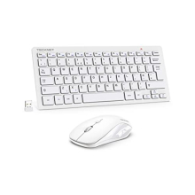 Mini Wireless Keyboard and Mouse Set, 2.4G Cordless USB Keyboard and Silent Mouse Comb with Nano USB Receiver, 12 Multimedia Shortcuts for Computer,