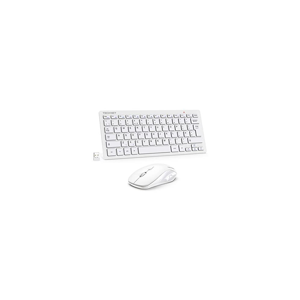 Tecknet Mini Wireless Keyboard And Mouse Set, 2.4G Cordless Usb Keyboard And Silent Mouse Comb With Nano Usb Receiver, 12 Multimedia Shortcuts For Computer,