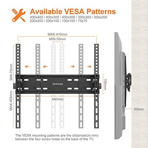 GRIFEMA TV Wall Bracket For 26-65 Screens, Full Motion - £13.89 At