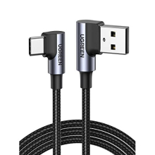 Ugreen abgewinkeltes USB-A-auf-USB-C-Kabel 3A, 1 m - Grau