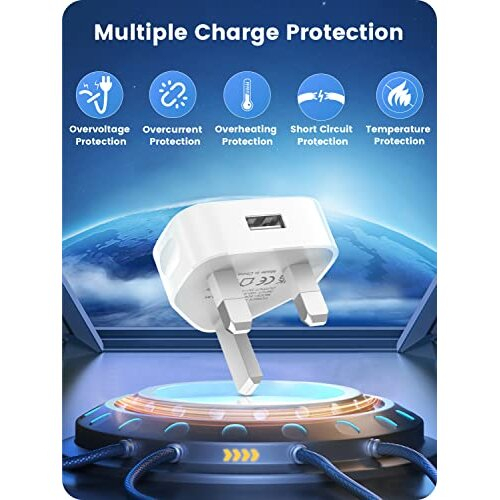iPhone Charger Plug and Cable【Apple MFi Certified】5W USB Plug with 2 Pack 2M Lightning Cables Compatible with iPhone 14/14 Pro/14 Pro Max/13/13 1