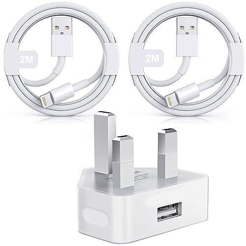 iPhone Charger Plug and Cable【Apple MFi Certified】5W USB Plug with 2 Pack 2M Lightning Cables Compatible with iPhone 14/14 Pro/14 Pro Max/13/13