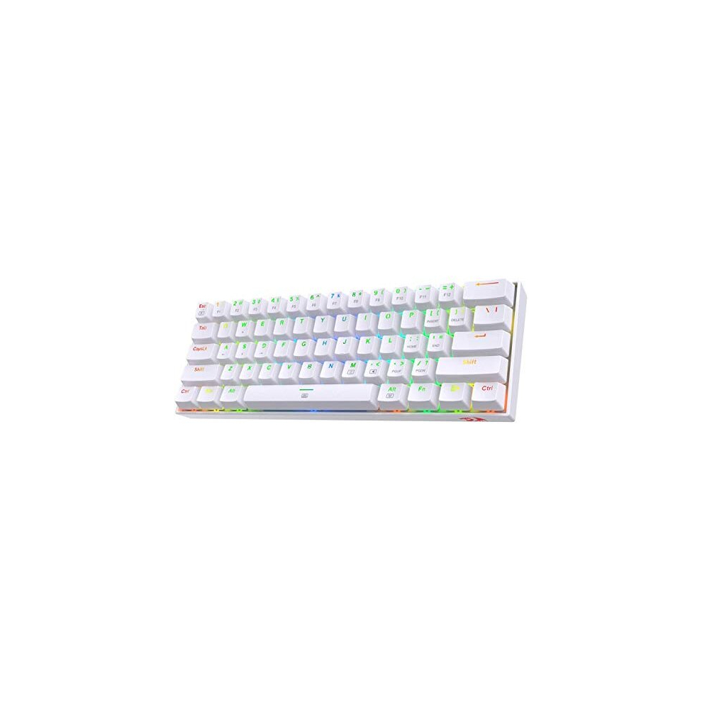 K630 Dragonborn 60% Wired RGB Gaming Keyboard, 61 Keys Compact Mechanical Keyboard with Tactile Red Switch, Pro Driver Support, White